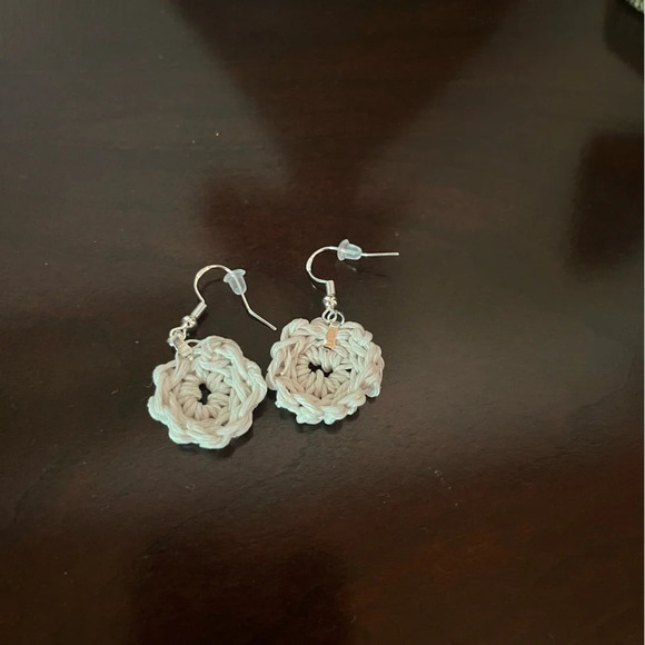 Knana Knots Jewelry - NWT Hemp cord crotchet earrings with sterling silver hooks